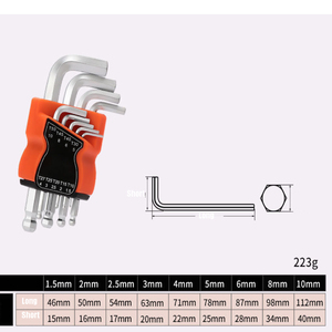 Ball Head Allen Hex Key ประแจหกเหลี่ยม Hex Key และชุดซ็อกเก็ตชุดกุญแจ - Product Image 4