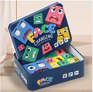2025 Wooden Puzzle <strong>Building</strong> Cubes Wooden Expressions Toy Jigsaw Puzzles Magic Cube Face <strong>Pattern</strong> <strong>Building</strong> <strong>Blocks</strong> Educational - Product Image 4