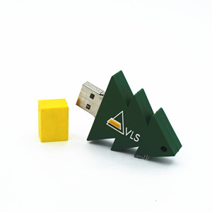 OEM小工具圣诞树u盘免费标志印刷圣诞树形状聚氯乙烯u盘闪存 - Product Image 4