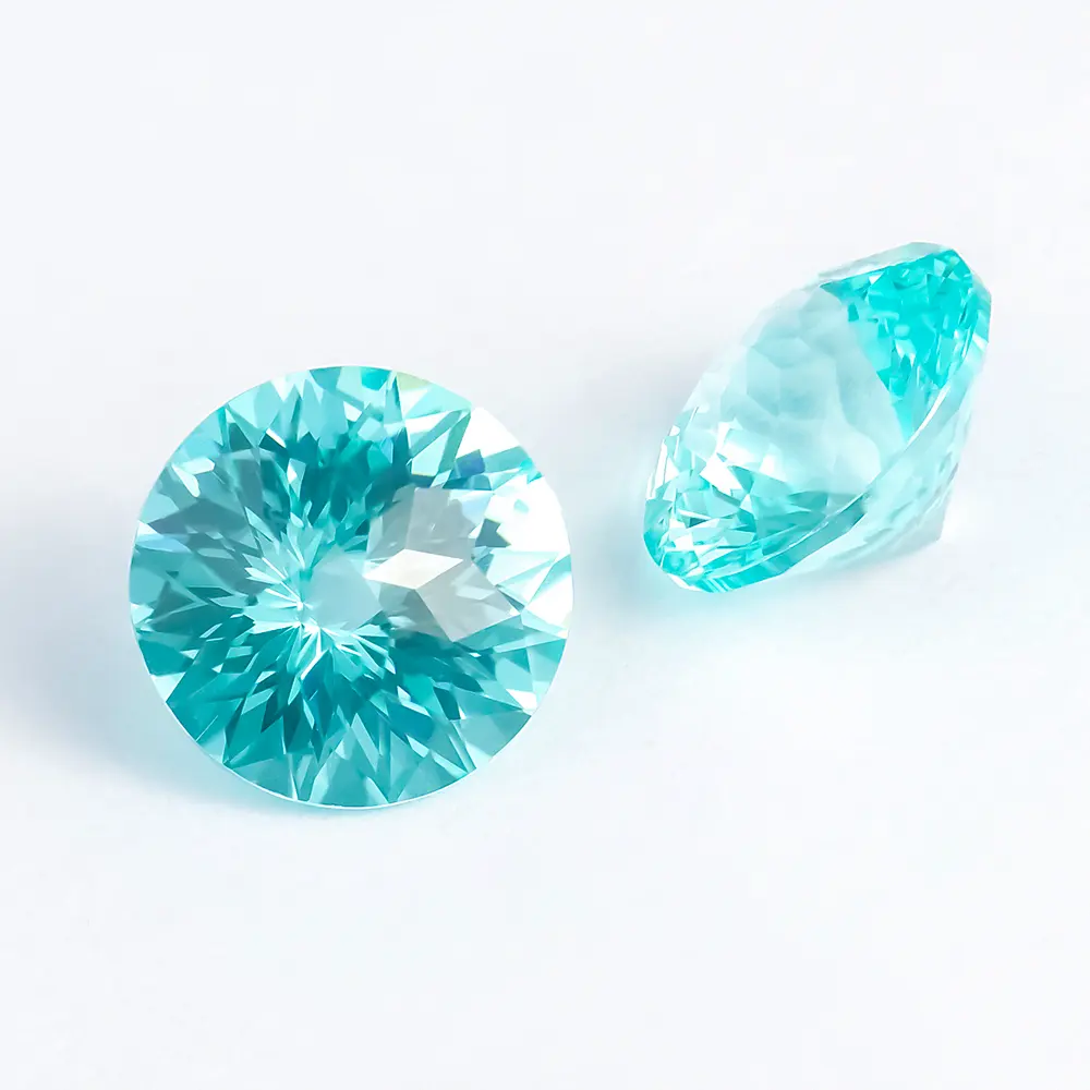 lab grown vvs fancy cut light blue green gemstone paraiba