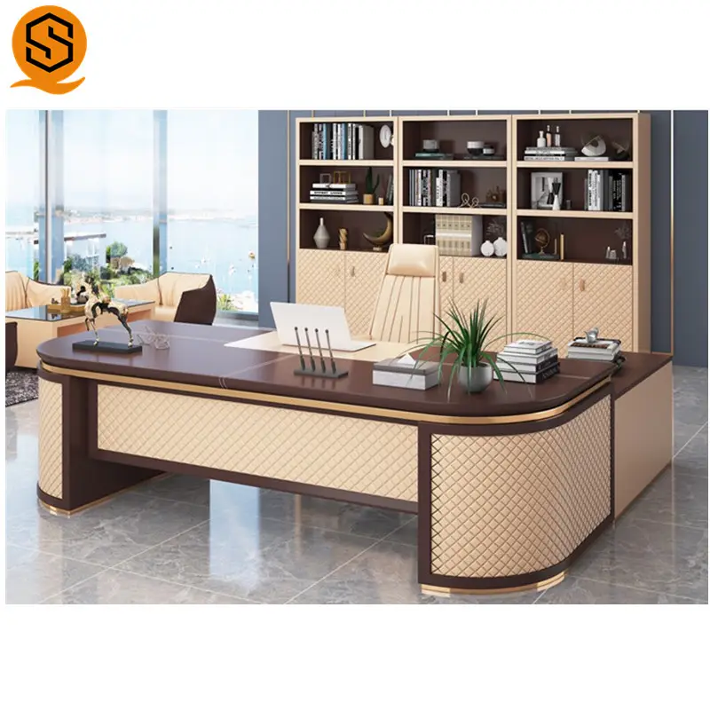 2020 İskandinav tarzı ofis mobilyaları CEO masa özel boyut modern yönetici ofis masası tasarımı
