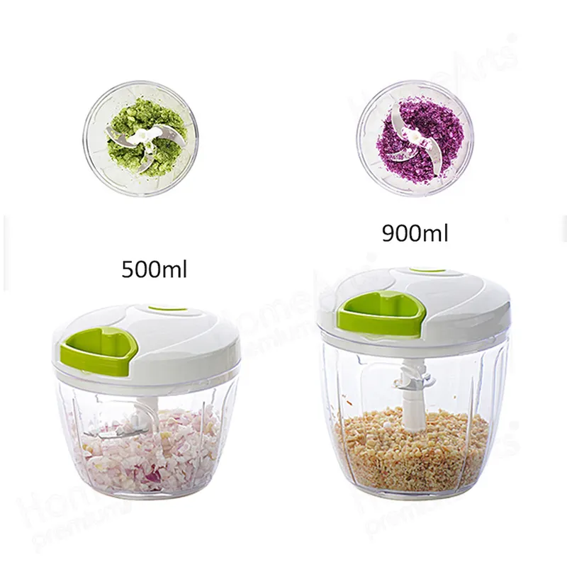 Ustensile de cuisine Mini hachoir en plastique avec poignée pour hachoir à légumes