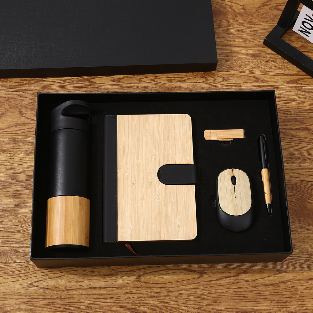 A5 Notebook+Thermos cup+wireless mouse+pen+flash drives