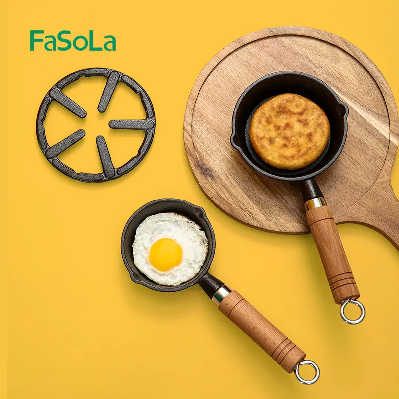 FaSoLa मिनी कच्चा लोहा कड़ाही तलना पैन अंडा पैन हटाने योग्य संभाल के साथ मिनी फ्राइंग पैन के लिए एक अंडा महाराज की cookware रसोई