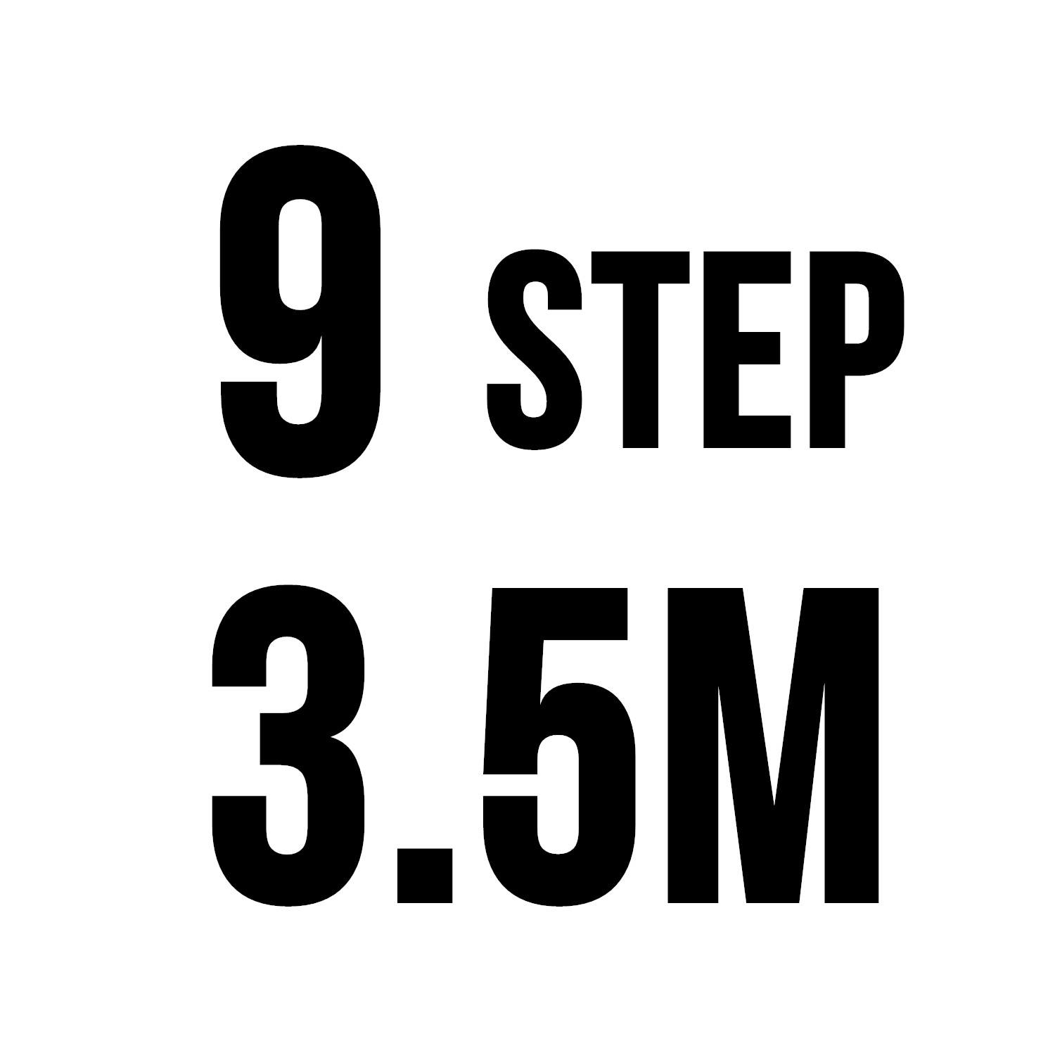 9 marches 3,5 m de longueur