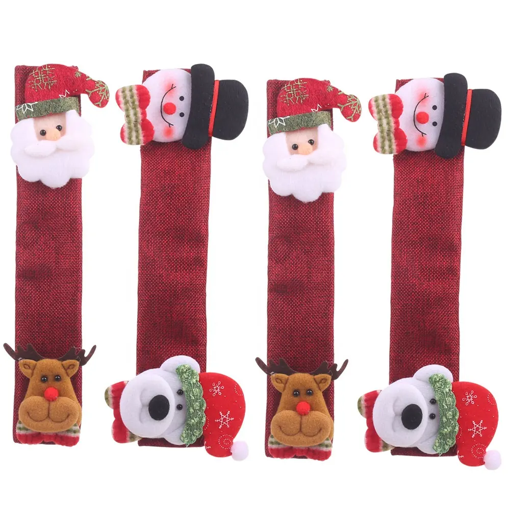 HB-1651 Giáng Sinh Tủ Lạnh Tay Nắm Cửa Bao Gồm Santa Snowman Tay Nắm Cửa Bao Gồm Bộ 4