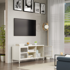 Hiện đại TV đứng với có thể gập lại cửa kính giải trí phương tiện truyền thông giao diện điều khiển Bảng với kệ lưu trữ cho phòng khách phòng ngủ văn phòng - Product Image 5