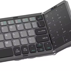 Ultra-Thin Portable Wireless Foldable <strong>Keyboard</strong> Touch Pad <strong>Number</strong> Pad Rechargeable <strong>USB</strong> Bluetooth Mechanically Compatible Android - Product Image 1