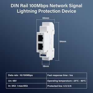 100Mbps POE Surge protettore DIN-Rail Ethernet 1-2-3-6 interruttore Router per telecamere di sorveglianza dispositivi di rete 100% sicuro - Product Image 4