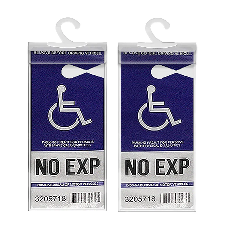 Cubierta de soporte protector de placa de permiso de estacionamiento para discapacitados ultra transparente con percha grande con placa de estacionamiento