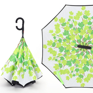 反伞带C形手柄防风倒挂伞防雨双层免提伞商务风格 - Product Image 3