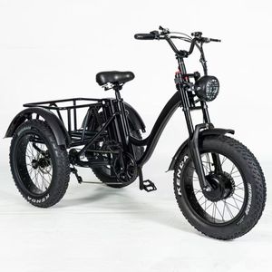 2024ファッションレトロヒューマンペダルパワー三輪車可変速20インチ新しい雪大人の一般的な目的脂肪タイヤを増やす