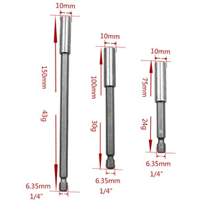 60/75/100/150 มม.1/2 1/4"Hex Rod Shank ยาวไขควงเคล็ดลับผู้ถือส่วนขยายบิตชุด Extensions เปลี่ยนเครื่องมือซ็อกเก็ต - Product Image 5