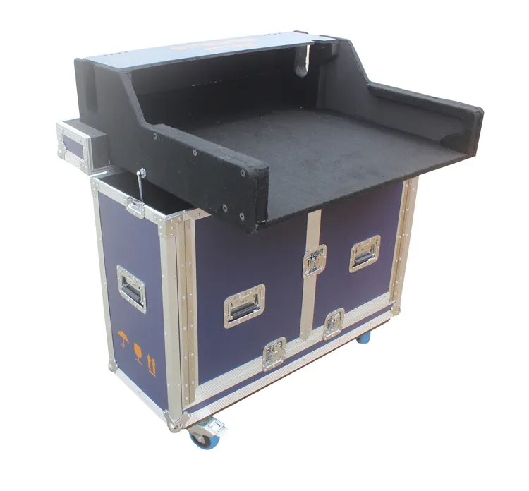 Laptop tray and wheels blue DJ flight road case mixer case for Midas M32 Mixer