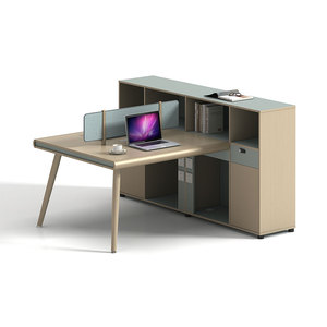 Muebles de oficina comerciales modernos Liyu, escritorio de doble ordenador para estación de trabajo de empleado, partición Modular con compartimento para Villa - Product Image 6