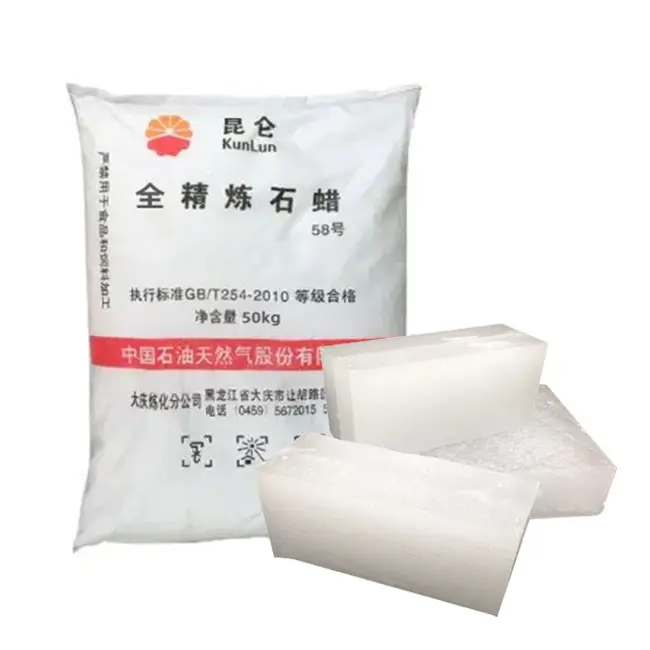 50kg kunlun paraffin wax 58 60 fully refined paraffin wax for candle making