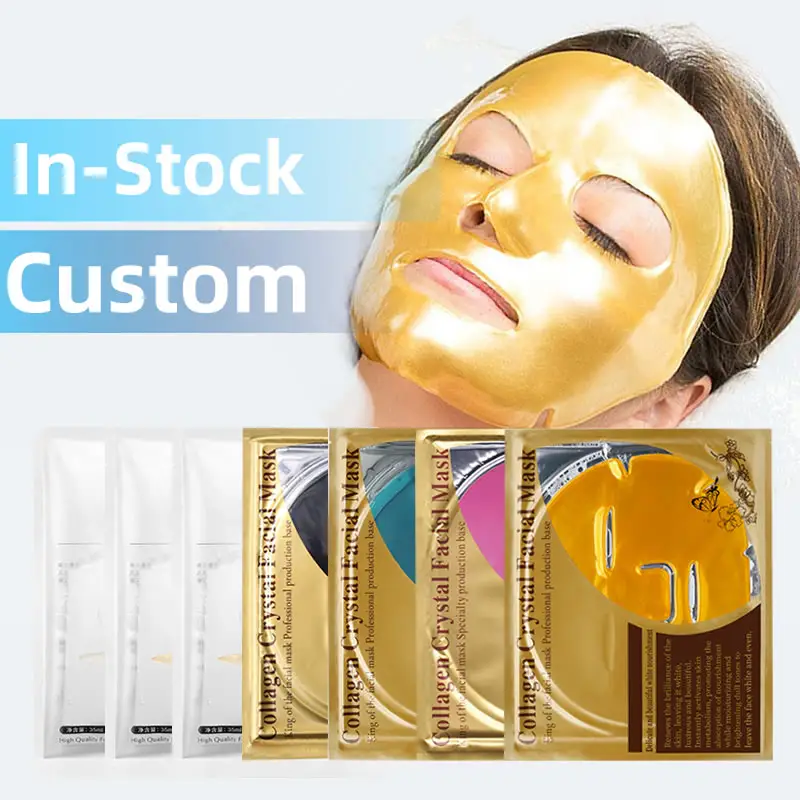 Benutzer definiertes Logo Gesichts pflege Gold Hydro gel Maske Gesichts pflege Private Label Korean Cosmetic Pink Blue Kollagen Gel Maske für das Gesicht