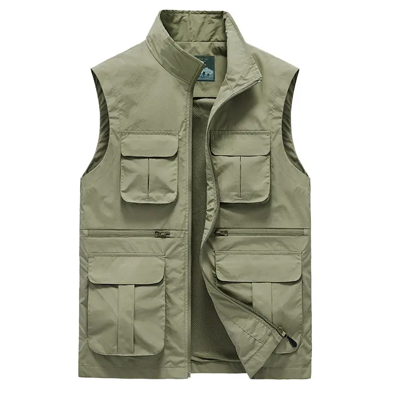 Bolso múltiplo Elegante Jacket Vest Com Logotipo Veste Blazers Camping Men's Coletes Coletes