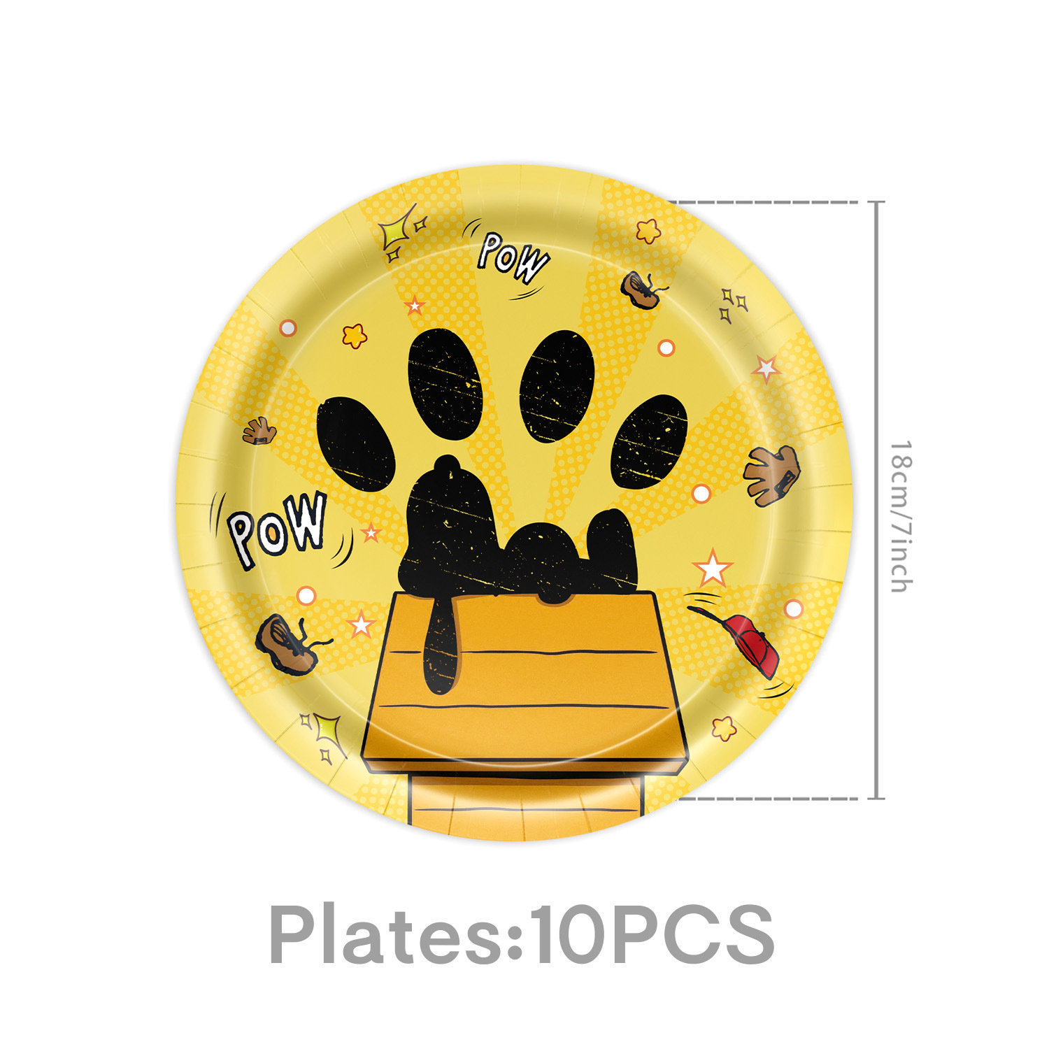 Assiettes en carton jaunes - 10 pièces, 18 cm (7 pouces)
