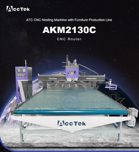 Jinan ACCTEK Günstige CNC Holz möbel Versch achtel ung CNC Fräser Produktions linie Automatisches Laden und Entladen ATC CNC Fräser 9kw Spindel - Product Image 5
