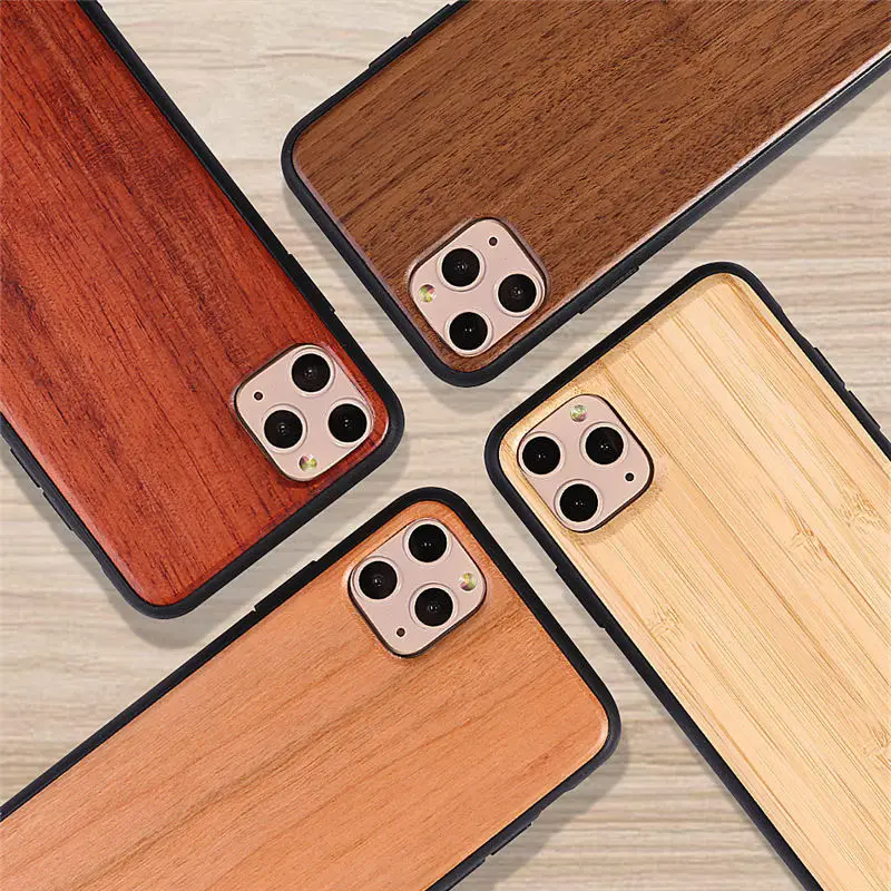 Handmade bamboo wood phone case shockproof TPU cell phone case for iphone 13 pro max luxury wood item for phone accessories