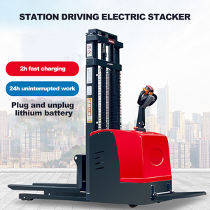 Camión de carga y descarga para caminar accionado por estación de 2T, apilador de elevación automática hidráulica, grúa, horquilla, carretilla elevadora totalmente eléctrica con patas - Product Image 6