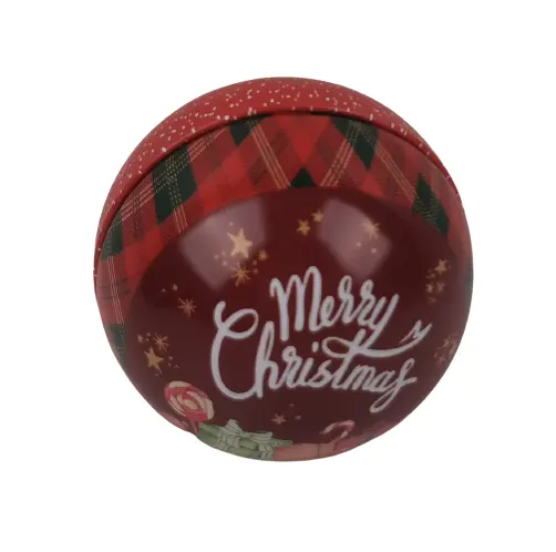 Metal Christmas Tin Ball as Tin Container for Christmas Gift Packaging