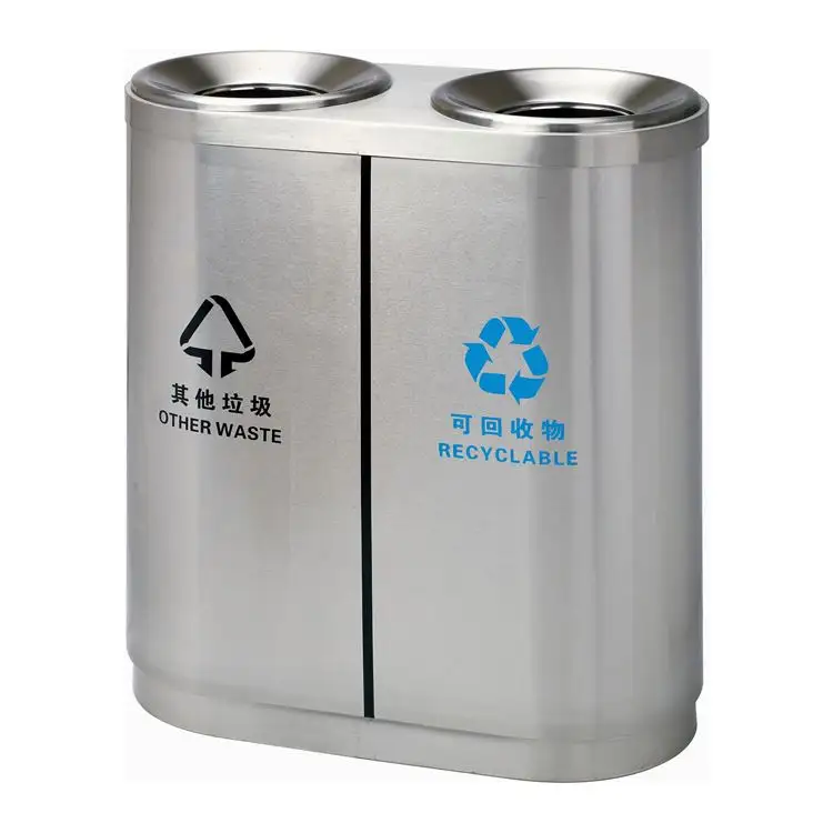 Papelera de Reciclaje 3 Compartimentos Contenedores de Reciclaje Interior de Acero Inoxidable Cubo de Basura Cierre Suave 3 en 1 Cubo de Basura Separación