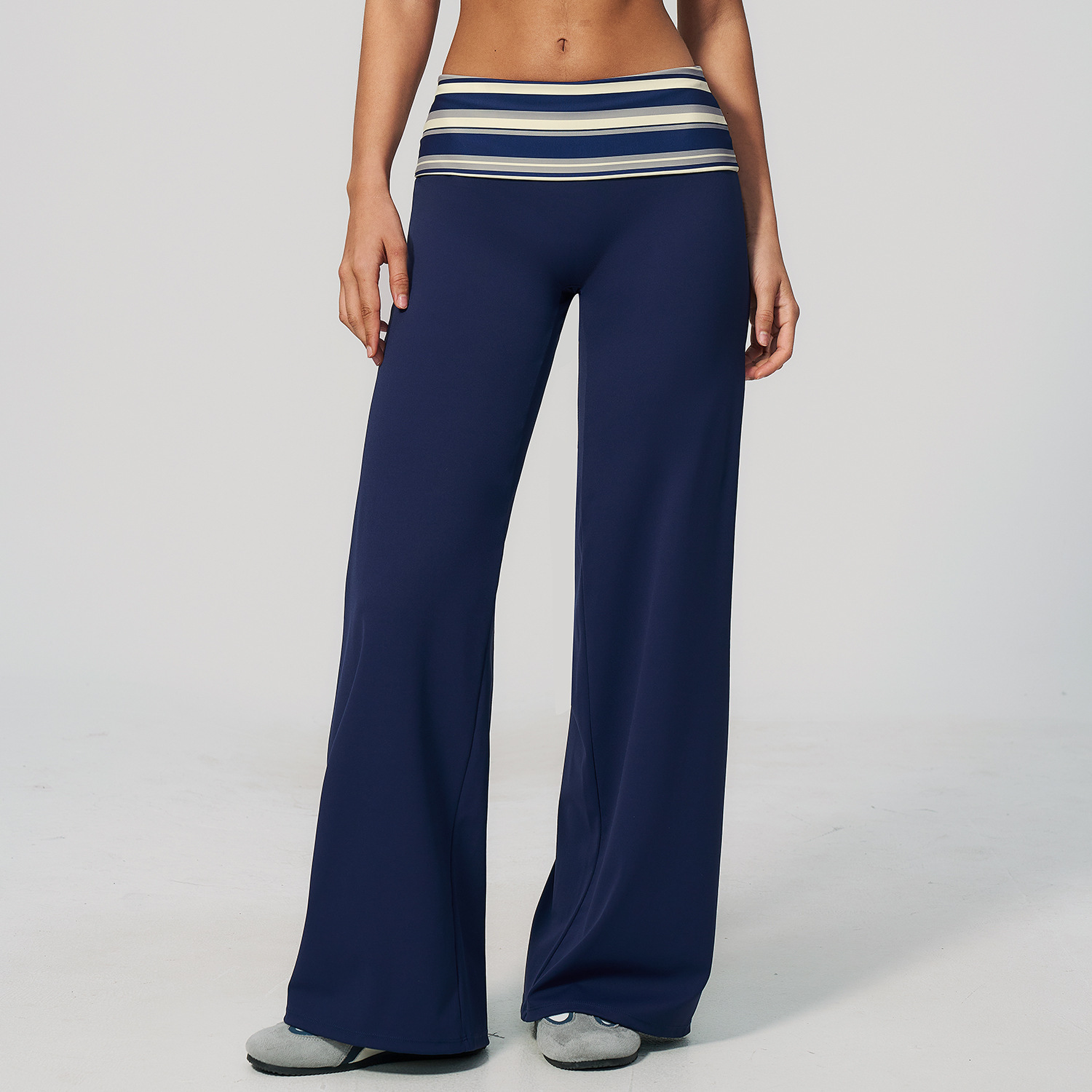 Flare Leggings-stripe navy