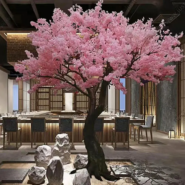 Cerisier artificiel avec fleur de cerisier de chine, cm, fausse plante, pour un arbre