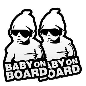 Baby On Board สติกเกอร์ติดรถยนต์,สติกเกอร์ติดรถยนต์แบบลอกออกได้กันน้ำสะท้อนแสงติดแน่นติดแน่นไม่ต้องใช้ถ้วยดูดหรือแม่เหล็ก - Product Image 1