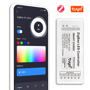 Tuya Zigbee RGBW controlador 15A 5-24V vida inteligente Gateway Hub 12V 180W Alexa Voice Control remoto 4CH RGBW LED controlador de tira - Product Image 1