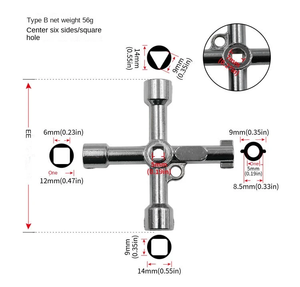 Çok fonksiyonlu 4 yollu alaşım üçgen/kare 4 In 1 servis programı çapraz üçgen/kare su anahtarı tren elektrik asansör için - Product Image 3