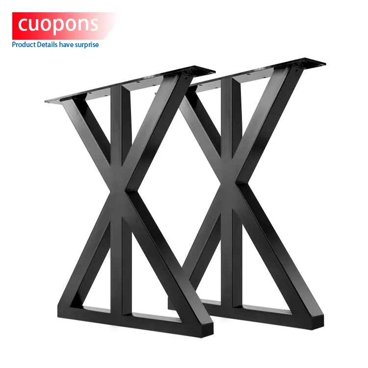 Toco pieds de Table basse en métal noir en forme de X, pieds de cadre en fer, acier inoxydable industriel, banc réglable, pieds de Table à manger