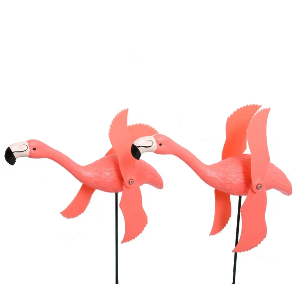 Osgoodway New Product Garden Ornaments Red Plastic Flamingo From Golden Supplier Wind Spinner For Patio