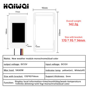 DC12V 60W Tuya Wireless Network LED Inductive Switches Mirror LCD Touch <strong>Sensor</strong> <strong>with</strong> <strong>Dimming</strong> <strong>Function</strong> Time Temperature Display - Product Image 4
