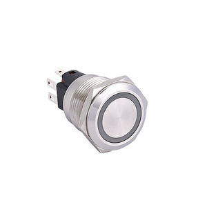 Elewind 19mm 1NO1NC Momentary Push Button <strong>Switch</strong> With LED Ring Light PM195F-<strong>11E</strong>/S - Product Image 2