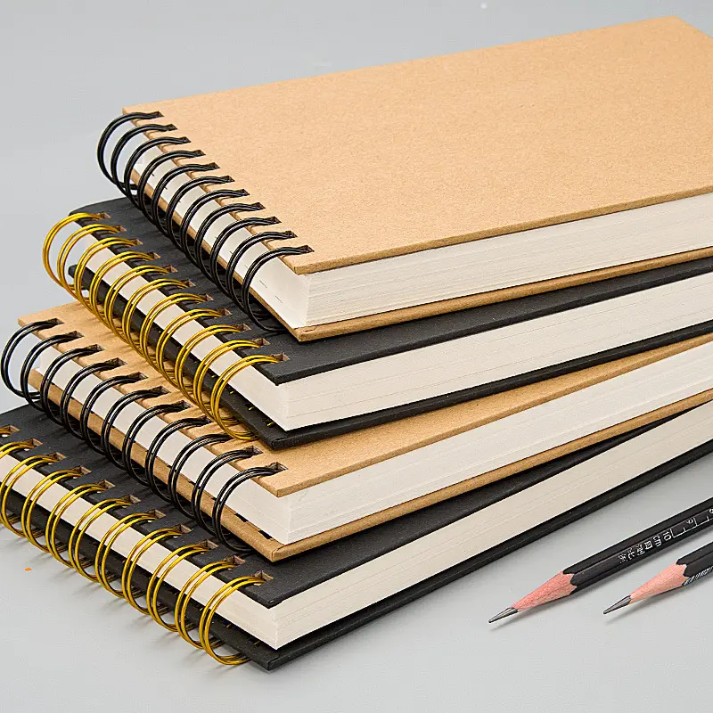 Özel Kraft kapak boş Sketchbook okul malzemeleri ciltleme kroki çizim eskiz defteri