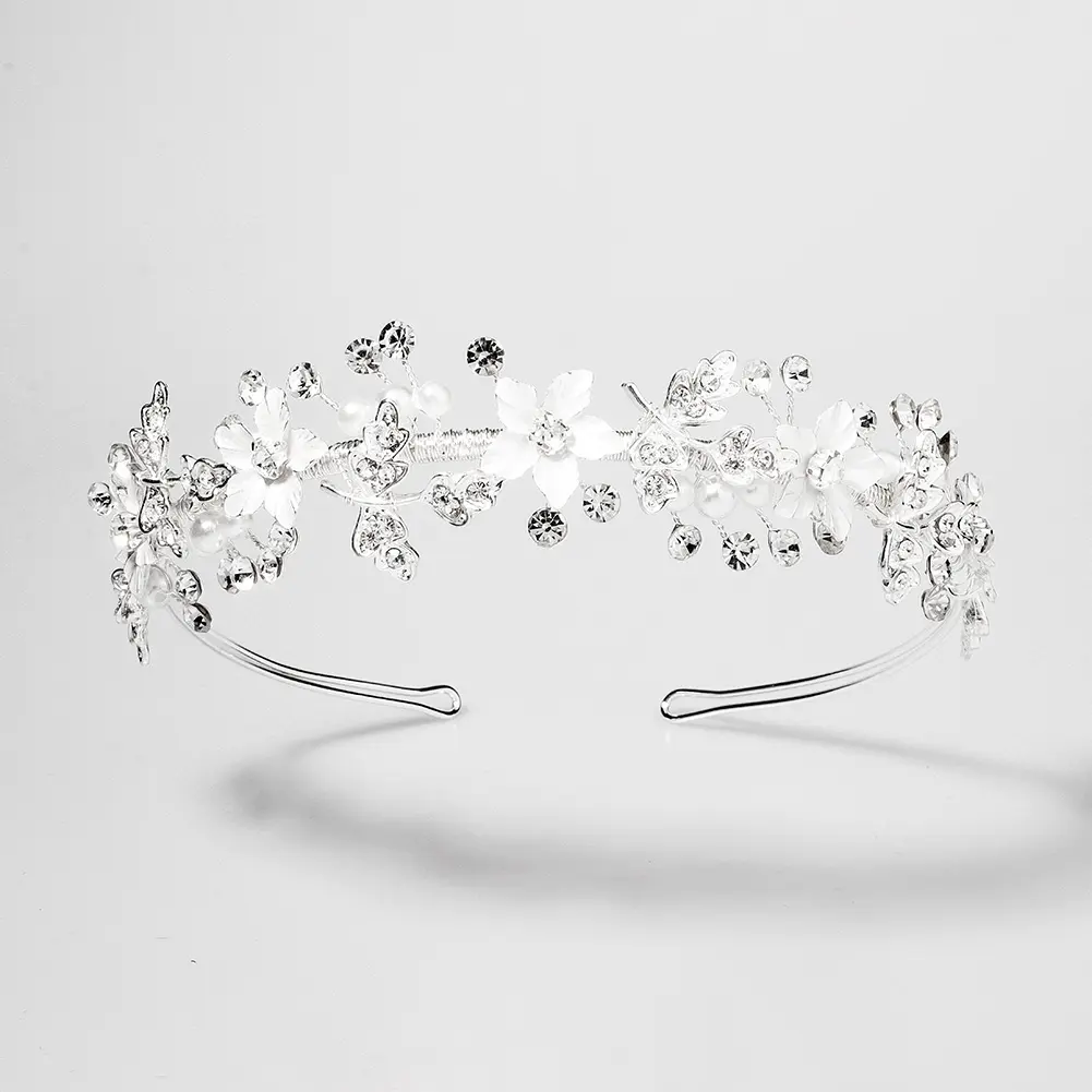 Crystal Ice Jewelry Bridal Crown Bridal Veil Crown Wedding Party Fairy Headband