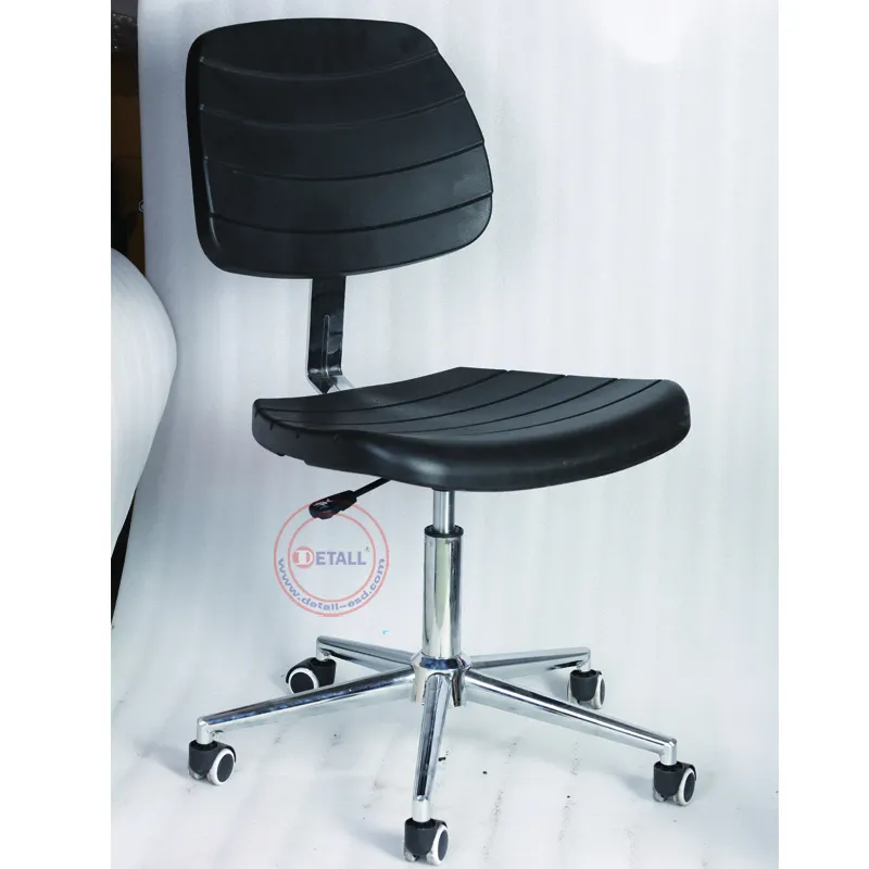 Yüksek kaliteli siyah ayarlanabilir PU köpük anti-statik ESD sandalye