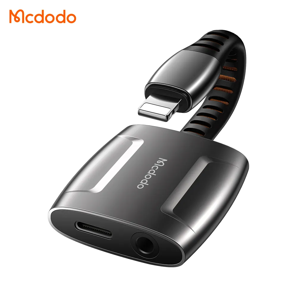 Mcdodo Usb Adapter Audio Dc 3.5Mm Headphone Adaptador Para Iphone Suporte Carregamento Music Calling Volume Control