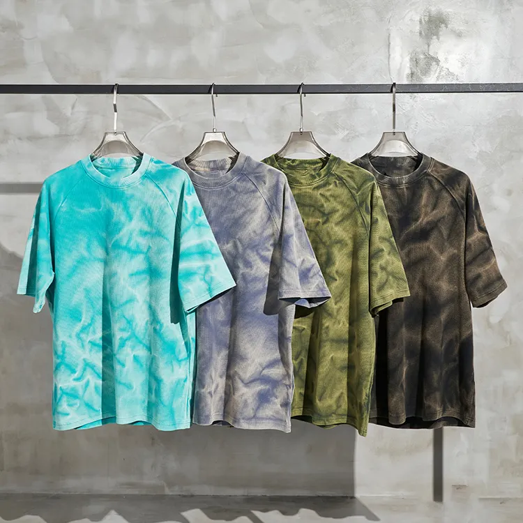 G Top 2023 t-shirts tie dye oversize manches courtes amples 100% coton 300 gsm t-shirt lourd pour hommes