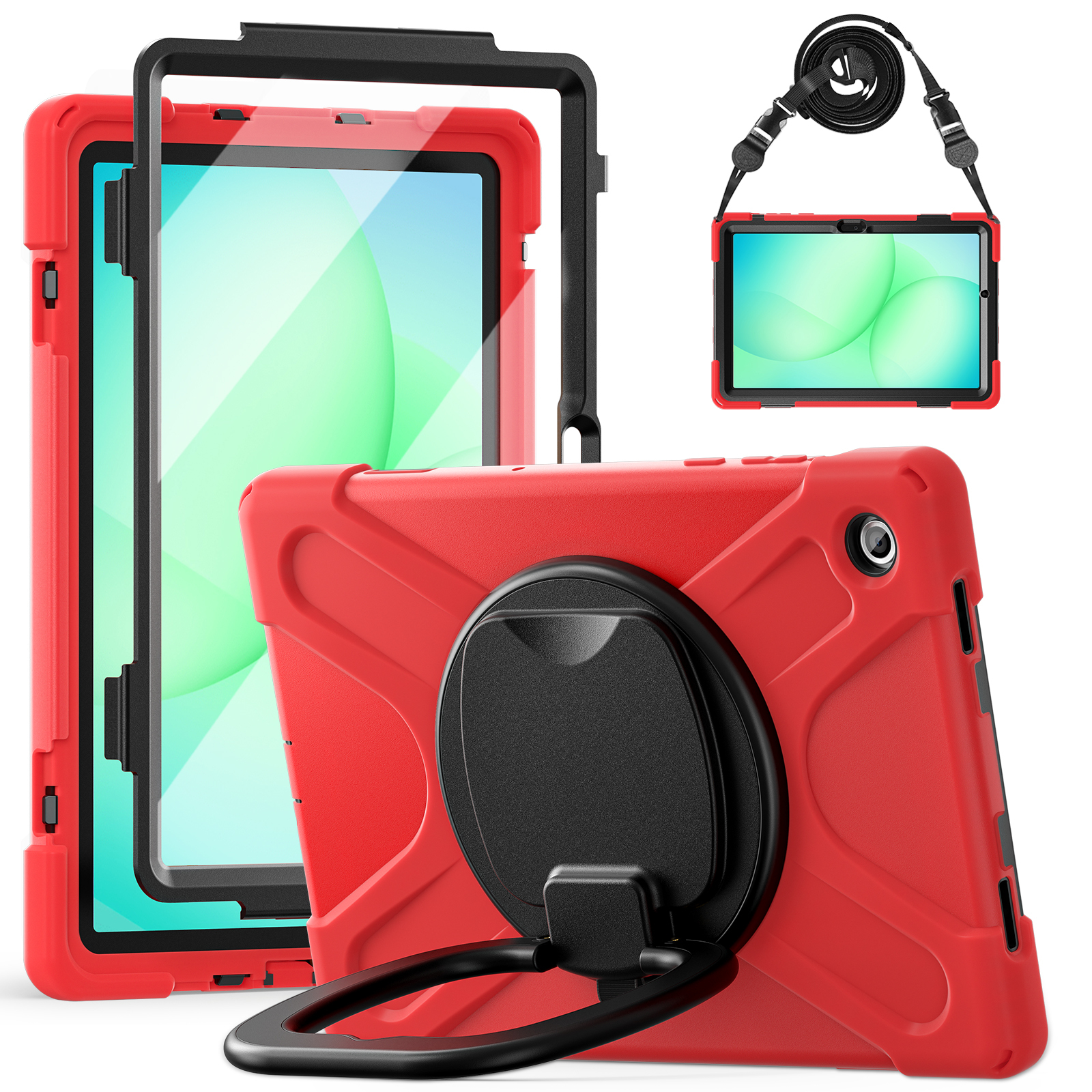 Red+Shoulder Strap+PET Screen Protector