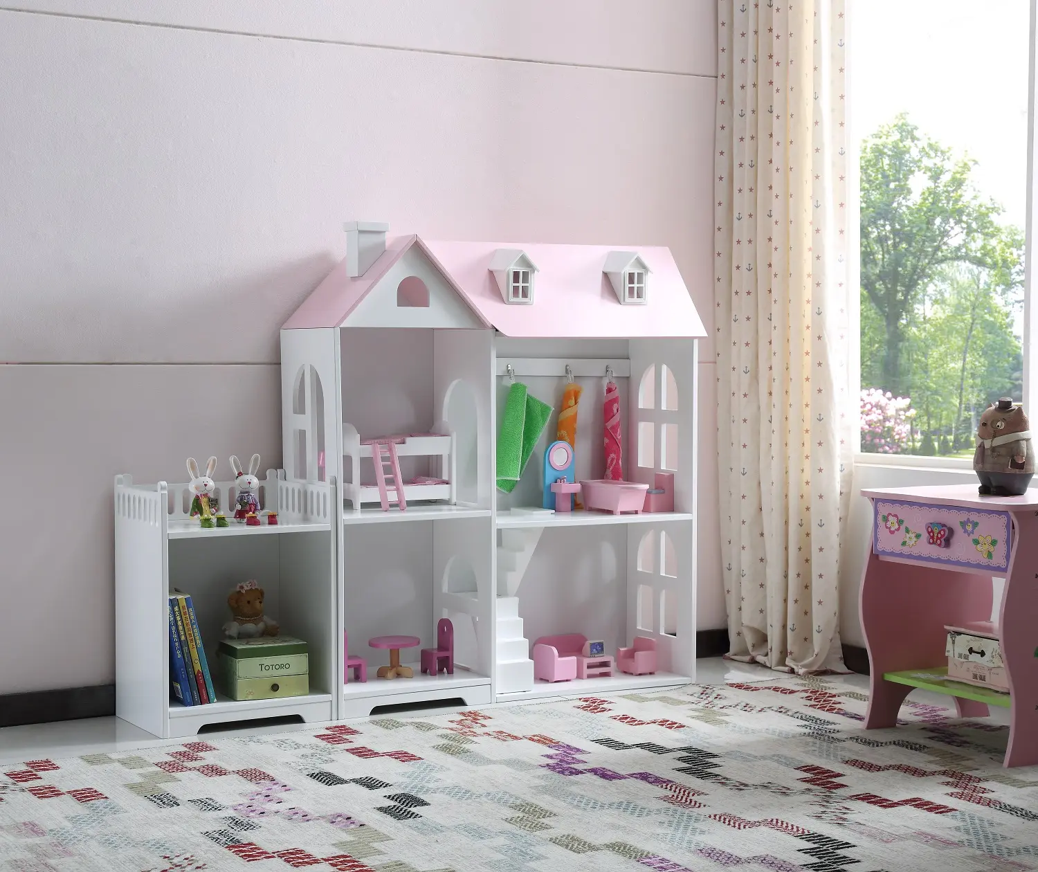 Maison de poupées avec meubles et accessoires grande ferme en bois maison de poupées avec Stable et un niveau grande maison de poupées pour enfants