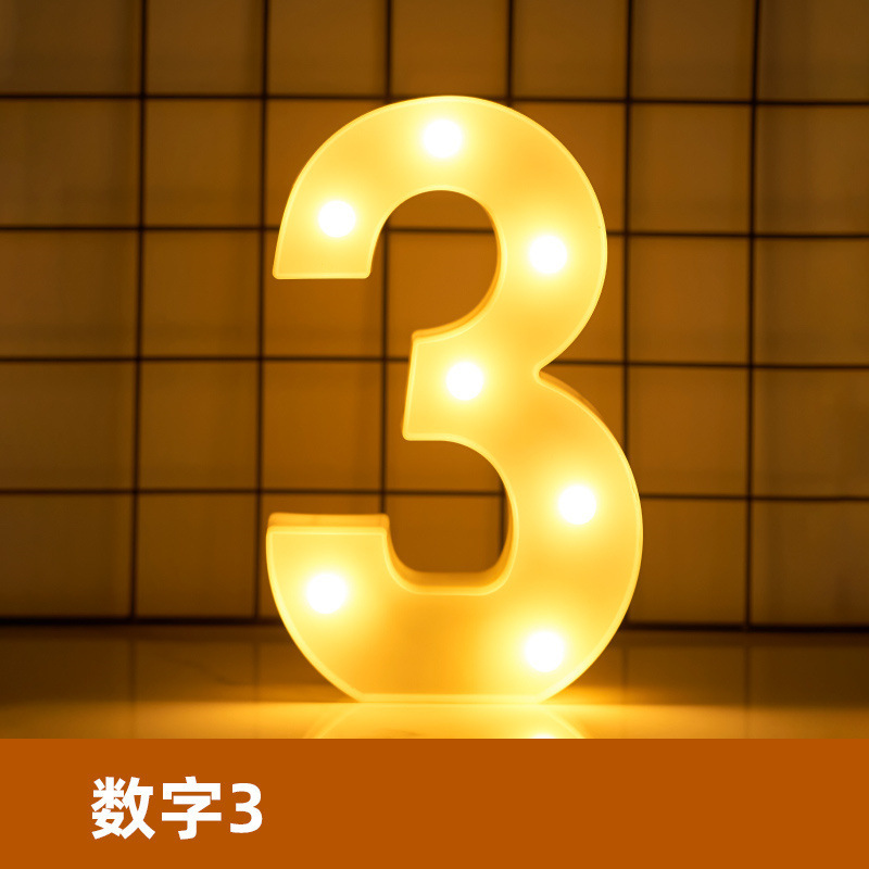 white Letters: 3 - letter lamp 17*21cm