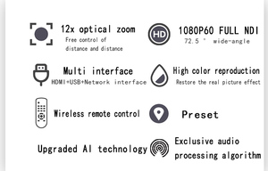 Full HD PTZ AI-Kamera mit integriertem Dual-Mikrofon-Array für Bü roger äte für Video konferenz systeme und Kirchen - Product Image 6