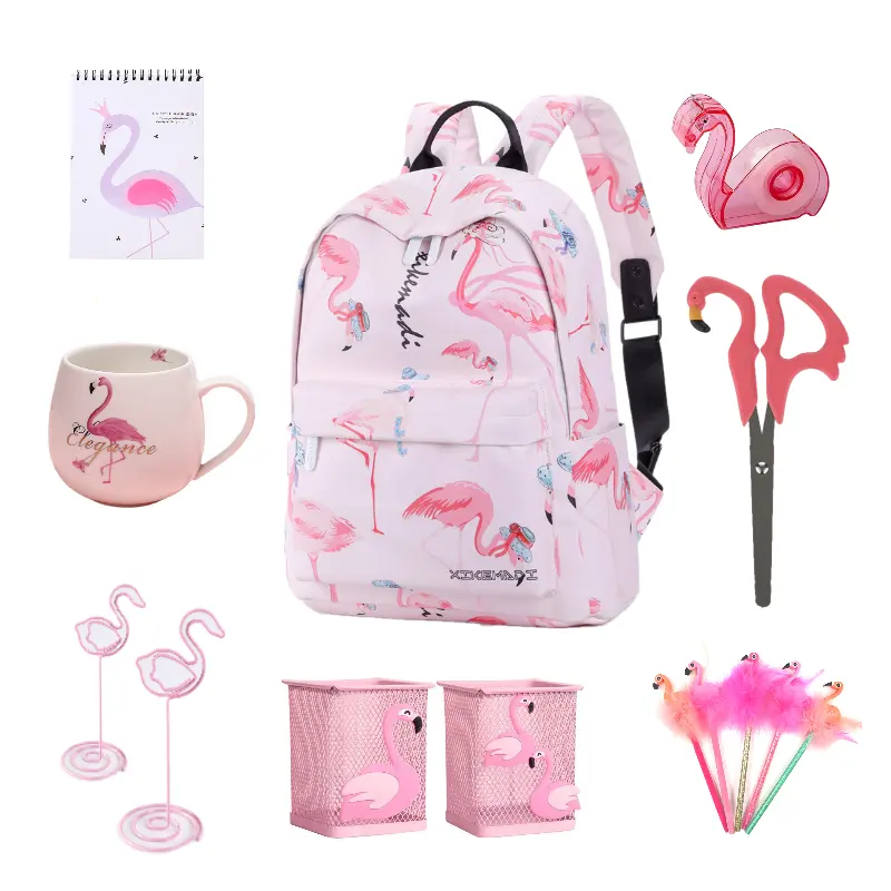 Pafu School Exchange Gifts Flamingo Stationery Set prescolare Go to School Supplies Flamingo Pencil Box Set di accessori per la scuola