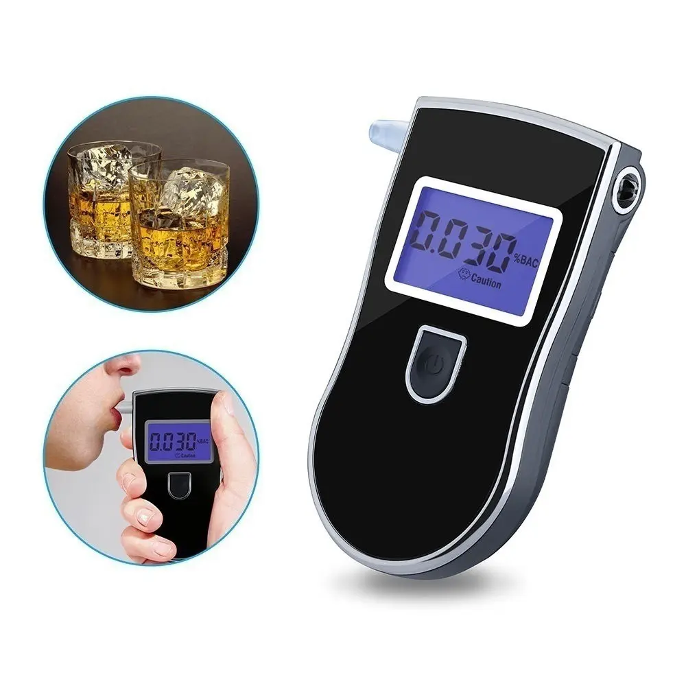 Alcoholímetro Probador de alcohol digital Detector Analizador de aliento Alerta audible Portátil con pantalla LCD