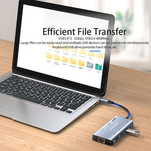 ULT-<strong>unite</strong> 8 in 1 Hubs USB3.1 CM to 8 in 1 Hubs with Gigabit Ethernet 8K HDMI SD TF Card Reader USB a Port USB C Docking Station - Product Image 4