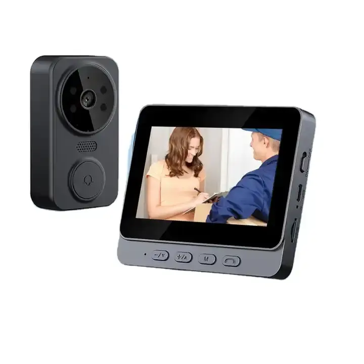 Nuevo Cctv Home Security Audio bidireccional Timbre de puerta Cámara Wifi Timbre de video inteligente inalámbrico con batería con pantalla de 4,3 pulgadas